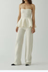 SWAYING/KNIT Seamless wool dark crease trousers SW22AW3B14 White